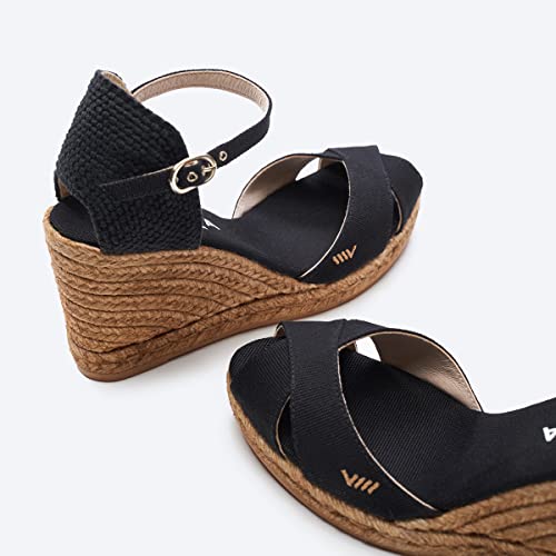 Image of VISCATA Aiguablava Canvas Wedges with Ankle Strap