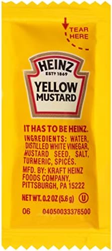 Heinz Mild Mustard Single Serve Packet (0.2 oz Packets, Pack of 200)
