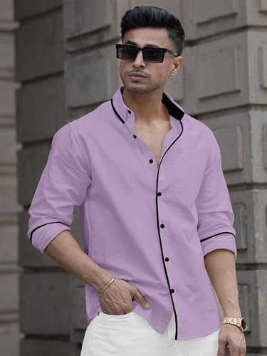 Image of Shirt for Men Casual Shirt,Solid Cotton,Plain Full Sleeve, Regular Fit,Everyday Fashion Wear
