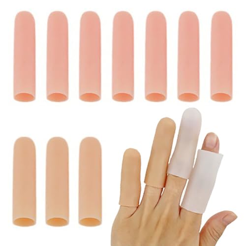 Na.c health Finger Protectors, Finger cots for Fingertip Protection & Cracked Skin, Thumb Bandages Covers for Wound & Injury, Finger Caps Sleeves to Promote Healing & Prevent Blisters(10PCS)