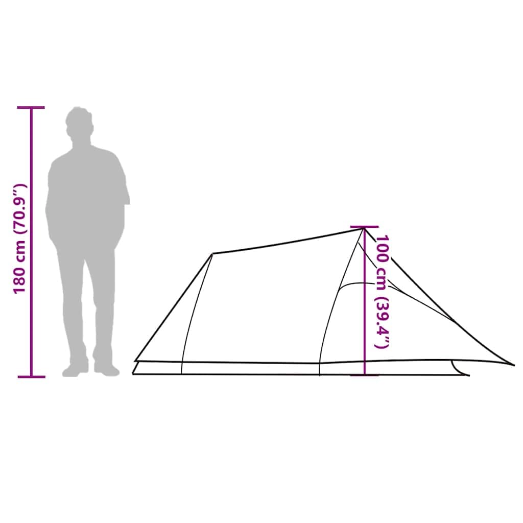Tunnelzelt Personen Grün wasserdicht mit Moskitonetz und Bodenplane, leichtes Campingzelt für Outdoor, Trekking, Wandern, mit stabilem Gestänge und praktischem Vorraum