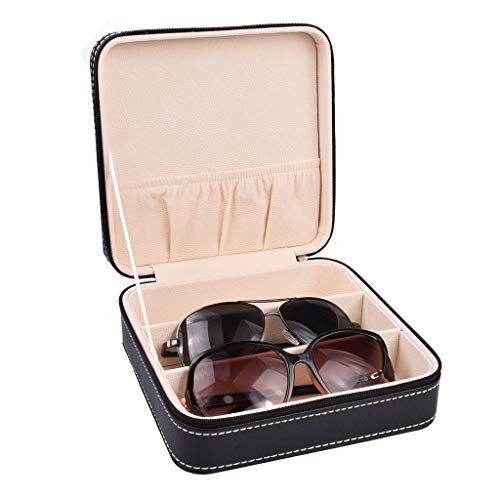 Hanlinggg Watch And Sunglass Storage Box Organizer 3 Slots Pu Leather Eyeglasses Eyewear Jewelry Display Case Collector With Lid #TOP2