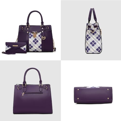 Image of MKF Collection Crossbody Tote Bag for Women & Wristlet Wallet Purse Set - PU Leather Top-Handle Satchel Shoulder Handbag