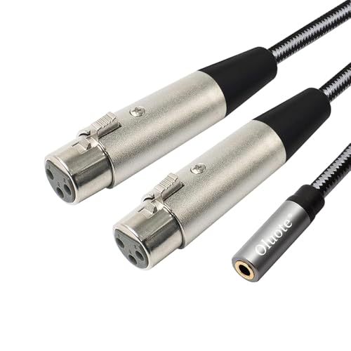 Oluote TRS da 3.5mm Jack Femmina Stereo a 2XLR Femmina Cavo, Splitter A Y Adattatore Cavo, Adattatore per Microfono (5m)