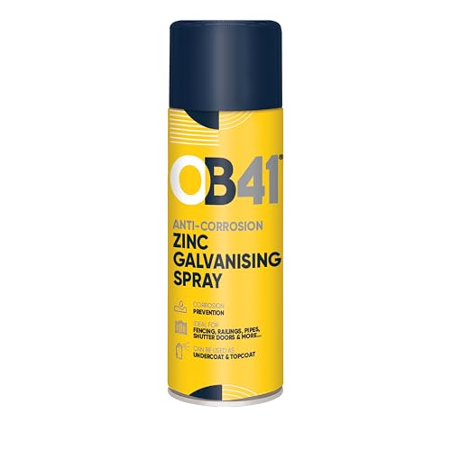 OB41 Anti-Corrosion Galvanising Zinc Spray 400ml – Rust Protection – Cold Zinc Formula – Fast Drying – Easy Application – For Metal Surfaces – Indoor & Outdoor Use