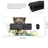 Podkładka pod mysz z uroczym małym zwierzakiem 40 x 90 cm duża podkładka pod mysz do gier, do biura, gier, PC, laptopa, biurka