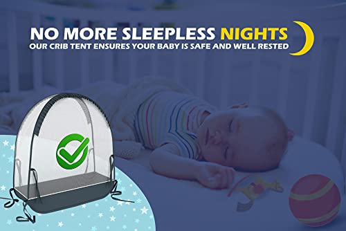 Mumzei Baby Crib Tent to Keep Baby from Climbing Out - Pop Up Safety Crib Net to Keep Baby in - Breathable Mesh, Climb-Proof Design – Promotes Peaceful Sleep for Baby & Peace of Mind for Parents