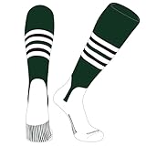 PEAR SOX OTC Baseball Softball Stirrup Socks (F, 5in) Forest Green, White, Black