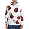 RRhgipp Art Ladybug Tracks Men'S Pullover Fleece Hoodie Hooded Sweatshirt Men'S Long Sleeve Fleece Hoodie Lightweight Black #1