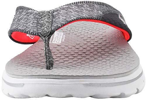 Skechers Skechers Women's Go Walk 3 Pizzaz Flip Flop, Gray/Pink, 8 M US