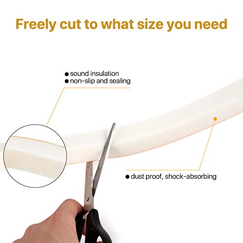 Foam Weatherstrip Tape 3 Rolls, 1/2 Inch Wide X 1/4 Inch Thick Total 20 Feet Long, Foam Strips with Adhesive High Density Foam Tape for Doors and Windows Insulation (6.5ft x 3 Rolls) - Thumbnail 3