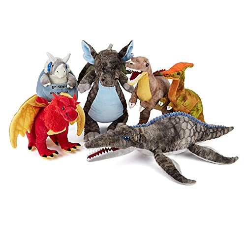 Zappi Co Childrens Stuffed Soft Cuddly Large Plush Toy Lifelike Stuffed Animal for Boys Kids (43cm Length) (Dragon Red) - Image 4