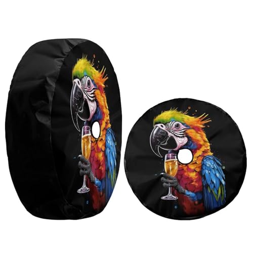 Image of Delerain Spare Tire Cover with Backup Camera Hole Colorful Bird Parrot Wheel Covers Waterproof Dust-Proof UV Sun Universal Fit for RV Trailer RV SUV Truck (17 Inch for Diameter 31 inch-33 inch)