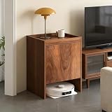 walnut veneer cabinet doors 【AMPLIO ESPACIO DE ALMACENAMIENTO EN VARIOS NIVELES】Equipado con una amplia encimera superior, un cajón central profundo y un área de almacenamiento para el aspirador en la parte inferior, lo que proporciona un amplio espacio para la organización. Guarda de forma ordenada los artículos de uso diario mientras le das a tu aspirador inteligente un hogar elegante y específico.