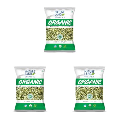 Image of Natureland Organics Moong Chilka /Split 500 Gm (Pack of 6) Total 1 kg- Organic Pulses