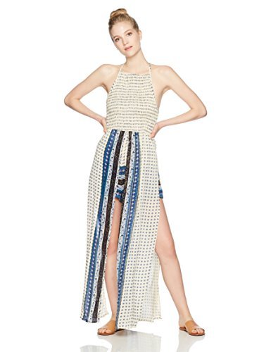 Ivory Blue Printed Maxi Romper 