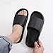 Shower Shoes for Men Women Open Toe Slide Sandals Non Slip Quick Drying Slides College Dorm Fashion Couples Men Shower Soft Sole Flat Shoes Slipper (11) Black