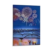 Amazon.co.jp: 藤城清治 花火の想い出 絵画 ポスター 工芸品の装飾品