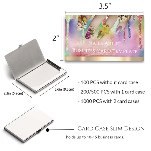 Custom Business Cards Personalized Business Cards for Small Business 300gsm Matte Paper Front & Back Sides Printed 3.5" x 2" - Nails Artist Template