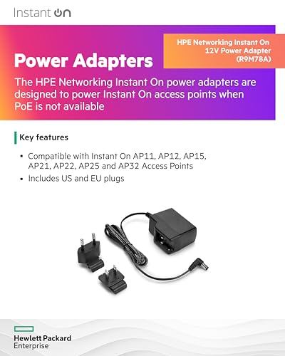 Adaptateur de courant HP Networking Instant On 12V/ US EU pour Aruba Instant On AP22 - vue 3