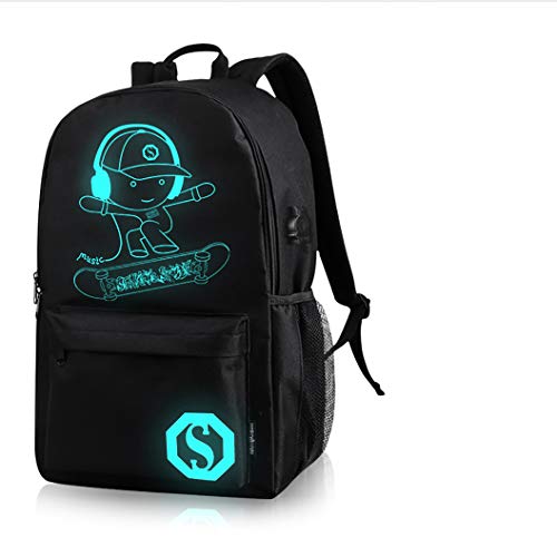 BSTcentelha Mochilas Instituto Luminoso diseño de Anime  Carga USB Escolar con Estuche
