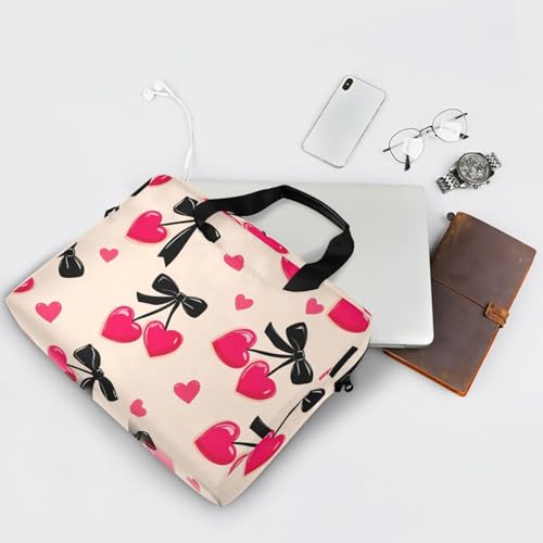 Funda para portátil ALAZA negro con patrón de corazones rosa miniatura 7