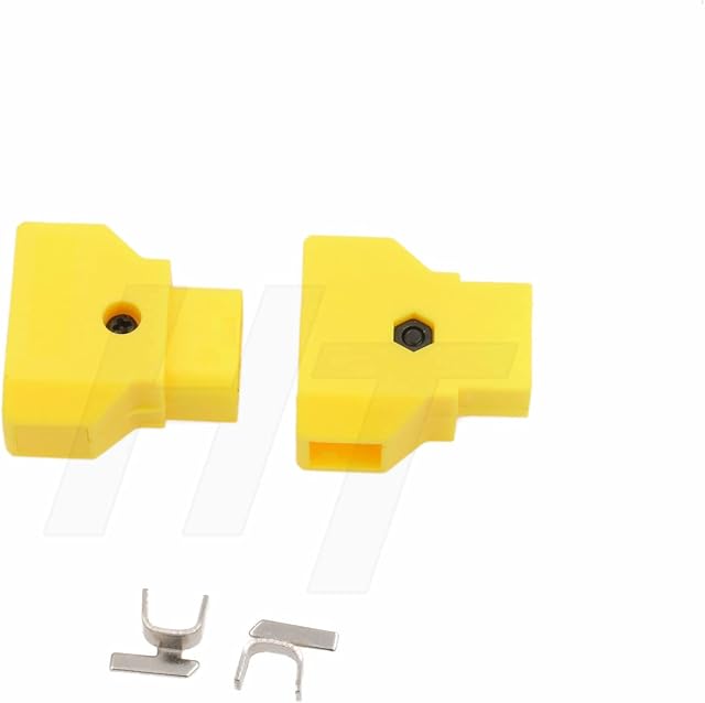 HangTon PowerTap D-tap P-tap Male Female Connector Power Plug for Photography Cable Assembly V-Lock Gold Mount Battery (2pcs, yellow)