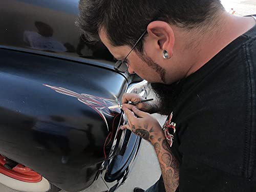 Pinstriping Brush 3 Size Kit (01, 02, 03) - High Performance Striping Brushes With Measuring Paint Cup, Pinstriping, Blue Squirrel Hair, Sign, Lettering, Professional Art Supplies #TOP4