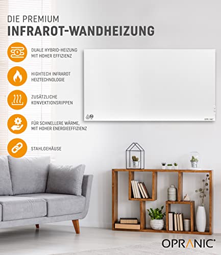 OPRANIC Infrarot Hybridheizung mit Thermostat 5 Jahre Garantie