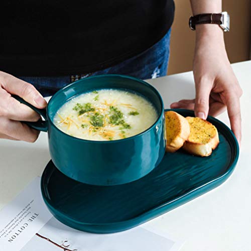 Hemoton 1 Conjunto Prato de Café da Manhã Talheres Capacidade Simples Estilo Nórdico Delicado Xícara