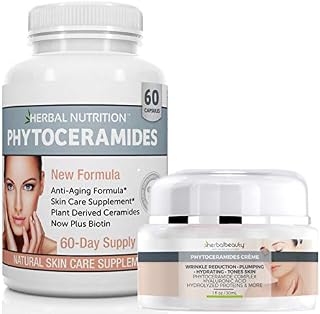 Phytoceramides Kit One 60 Count Bottle Rice Based Capsules Plus 1 Jar of