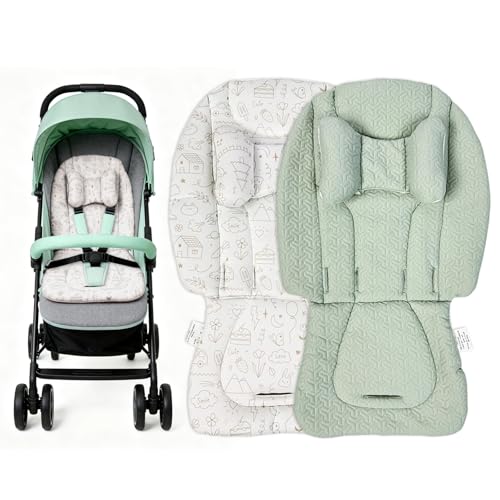 DASEXAUAH Baby Car Seat Cushion with Pillow, Adjustable Infant Carseat Head Support for Doona Infant Insert, Newborn to Toddler, Fits Stroller Swings Bouncer