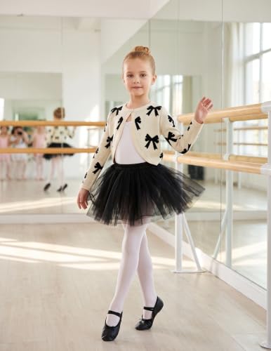 Image of Arshiner Girls Open Front Shrug Cardigan Knit Bolero with Button Closure