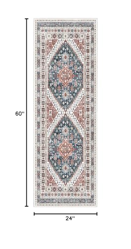 Madane Hallway Runner Rug - 2x5 Rug Runner Washable Runner Rugs Non-Slip Low-Pile Kitchen Runner Rug Laundry Room Rug Throw Carpet for Entrance Bedroom Living Room (2'x5', Navy Blue)