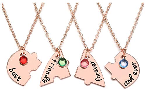 Jovivi Best Friends Forever and Ever Friendship Necklaces for 3/4,Alloy Heart Matching Puzzle Piece BBF Pendant Necklace Friendship Jewelry Birthday Gifts2