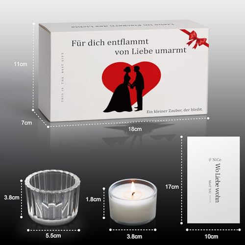 Teverellsax Geschenke für Frauen Duftkerzen Geschenkset (12 Stück) – Mit Romantischer Botschaft Beim Abbrennen, Geburtstagsgeschenk, Valentinstag Geschenke für Sie, Beste Freundin Geschenk
