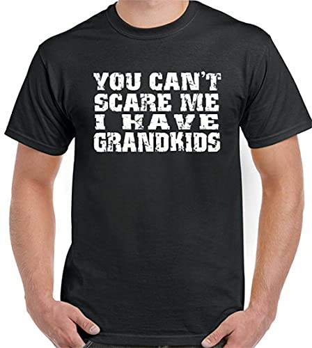 JELU Grandkids T-Tshirts Camisetas y Tops You Can't Scare Me I Have Mens Funny Fathers Day Grandad(Medium)