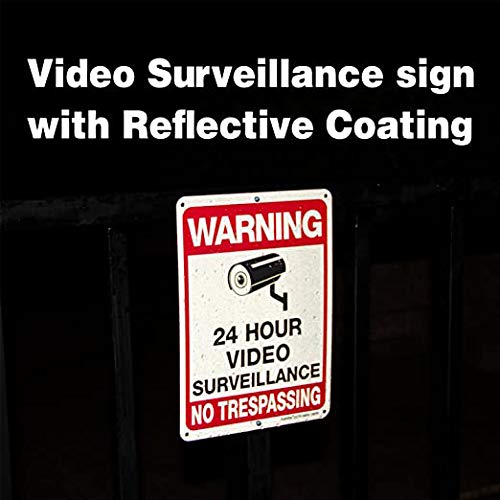 Faittoo 4-Pack Video Surveillance Sign, No Trespassing Metal Reflective Warning Sign, 10"x 7" 0.40 Aluminum Indoor Or Outdoor Use for Home Business CCTV Security Camera,UV Protected & Waterproof - Image 7