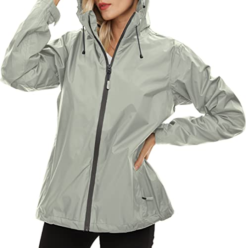 Image of Women's Rain Jacket Lightweight Waterproof Raincoat | Hooded Windproof Rain Coats Adjustable Windbreaker Rainy Snow Day