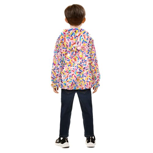 Colorful Sprinkles Girls Fleece Jacket Girls Fall Jacket Girls Zip Up Hoodie Girls Sherpa Jacket 2-10T4