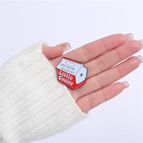 Image of Red Black Cute Enamel Pins Cartoon Little Cooler Design Novel Milk Box Brooch Pins Funny Enamel Pin for Backpacks Badges Hats Bags Lapel Pins Accessory Decor Lovely Gift for Men Women Girls Kids