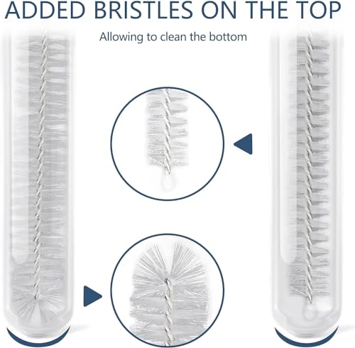 Image of Ixiaoyoo 12 Pcs Bottle Cleaner Brushes Set, 11.8 Inch Nylon Cleaning Brush | White Straw Cleaner Brushes for Tumbler, Sippy Cup, Water Bottles, Hummingbird Feeders, Pipes, Sink Drain & Pet Waterers
