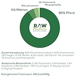 RAW Nature - Pferd Pur 6x400g - Mit Leinsamen - Nassfutter für Hunde - Hoher Fleischanteil - Monoprotein - Alleinfuttermittel - Getreidefreies Hundefutter (6er Pack)