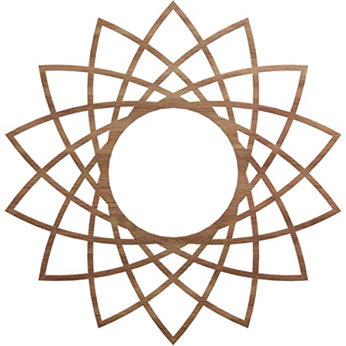 Image of Ekena Millwork 34 inchOD x 13 1 /8 inchID x 3 /8 inchT Eleanor Wood Fretwork Pierced Ceiling Medallion, Walnut