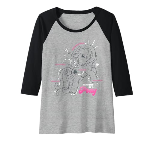 My Little Pony T-shirt raglan de style baseball imprimé Anatomy Of A Pony coloris contrastés