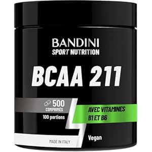 Bandini® BCAA 2:1:1 | 500 Comprimés | Acides Aminés à Chaîne Ramifiée 2.1.1 | L-Leucine, L-Isoleucine, L-Valine + Vitamine B1 et B6 | Idéal pour la musculation | Supplément Pré et Post Workout 1000mg