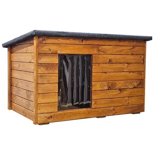 Hundehütte Wetterfest Hundehaus Hundehöhle Winterfest Isoliert Holz 113 x 76 cm