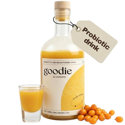 Goodie Fermented Superfood Drink – Probiotic Wellness Beverage, 500ml Bottle, Gut Health, Antioxidant-Rich, Natural Ingredients, Assorted Flavours (500ml, Sea Buckthorn)