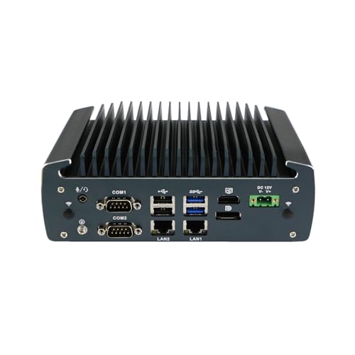 Image of Fanless Industrial PC, Mini Computer, IPC, Celeron J6412, IX15, TPM 2.0, 6 x COM, HDMI, DP, 3 x LAN, GPIO, 9-36V 2Pin Phoenix, 0 RAM, 0 Storage, Barebone No System