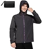 Baleaf Men's Waterproof Rain Jackets Outdoor Lightweight Hiking with Hooded Raincoat Breathable...